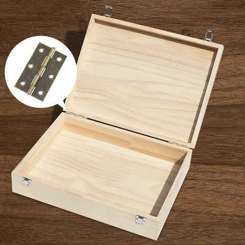 Wooden box with 2.5 Inch Folding Butt Hinges Antique Bronze 12-Pack Heavy Duty Iron Hinges for small doors inset detail