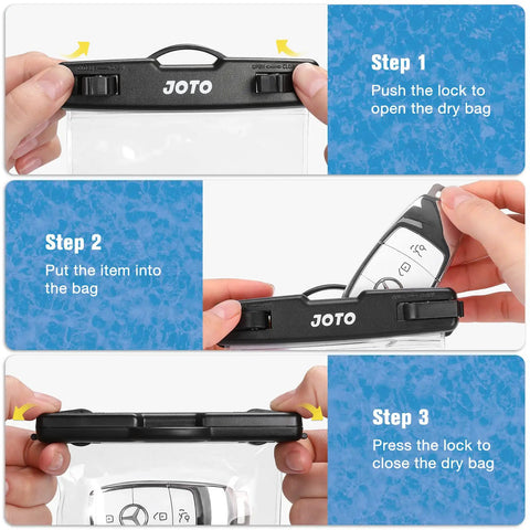Instructions for using 2 Pack Waterproof Car Key Fob Case With Lanyard For Swimming And Surfing, Small Dry Wallet Bag