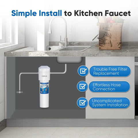 Under Sink Water Filter System With 22,000 Gallons Capacity For Home Use, 99.99 Percent Chlorine Reduction And Heavy Metals Removal