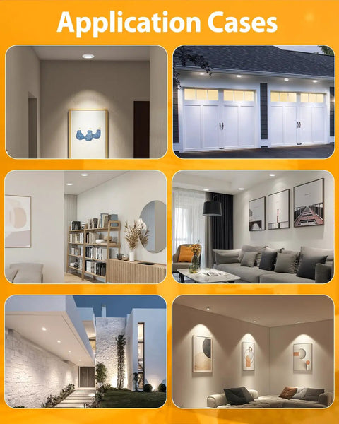 Application cases showcasing Gimbal LED Recessed Light 4 Inch Black 9W Adjustable Eyeball in various indoor settings.