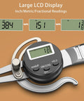 Handy Digital Inside Caliper Gauge For Woodworking 0.5 To 7 Inch Range With Metric Fraction Decimal Readings Alloy Jaws Digital Display With Hold Function Pro Grade Inside Measuring Tool, LCD close-up