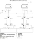 Grease Duct Installation Guide View 3 diagram showing components with labels for Built Tough Double Wall Stainless Steel Grease Duct.