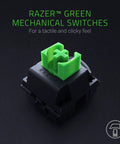 Sick Clicky Mechanical Gaming Keyboard With Programmable Keys And Custom RGB Lighting Built For Snappy Response And Late Night Runs That Brings Major Game To Your Desk Setup, Razer green mechanical switch for tactile feel.