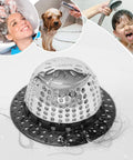 Ditch The Nasty Clogs With This Heavy Duty Shower Drain Hair Catcher Snags Fuzz And Debris Fast Fits Pop Up And Standard Tub Drains Easy To Rinse Off In Sleek Black, with hair debris on a black base.