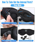 Step-by-step guide on removing internal parts from a sleep mask with built-in earphones for comfort.