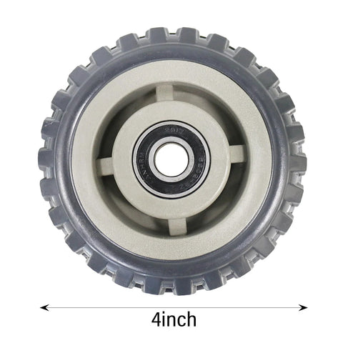 Close-up of 4-inch rubber caster wheel with precision ball bearing for 2 Pack 4 Inch Heavy Duty Rubber Replacement Caster Wheels 360 Swivel.