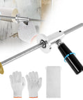 Inside PVC Pipe Cutter Kit For 1-1/2 Inch To 8 Inch Pipes 7 Inch Cutter With Adjustable Cutting Depth shown with gloves and accessories