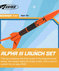 Alpha III Beginner Rocket Building Kit For Ages 10 And Up With Launch Pad And Controller Easy Build Model Rocket Set