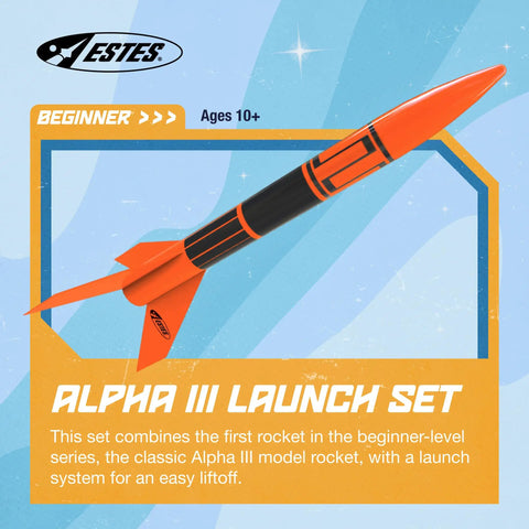 Alpha III Beginner Rocket Building Kit For Ages 10 And Up With Launch Pad And Controller Easy Build Model Rocket Set