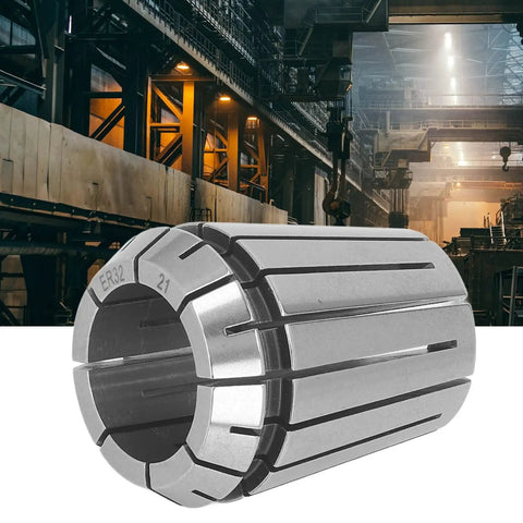 Top Tier Spring Collet Chuck for CNC Engraving And Router Milling Lathe With High Precision Carbide Workholding Plus ER Spindle Compatibility For Machining Centers At Just 21mm Diameter, showcasing an ER32 design.