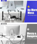 Under Desk Cable Management Tray With Clamp No Drill No Screws No Tools Needed No Damage To Desk Easy Install Wire Organizer for office