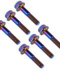 Titanium M8x40mm external hex flange bolts, burn blue finish, pack of 6