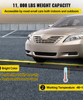 Car driving over Two Channel Cable Protector Ramp Set Four Pack Modular Rubber Speed Bump Mats For Driveways Protect Wires And Cables