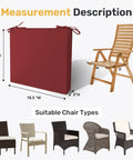 Outdoor Chair Cushions Set Of 4 With Ties All Weather Water Resistant High Density Foam Filling Square Corner Seats For Patio Furniture 18.5 x 16 x 3 Inches Wine Color Cushions For Garden Deck shown next to suitable patio chair types