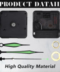 Dope 30Pcs Short Spindle Quartz Clock Movement Kit With Silent Mechanism showcasing components and hands for repair DIY.