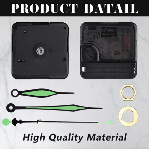 Dope 30Pcs Short Spindle Quartz Clock Movement Kit With Silent Mechanism showcasing components and hands for repair DIY.