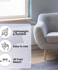 Lightweight durable Grounding Rod Gear With 40 Ft Ground Wire shown beside a sofa in a living room setting, highlighting easy use and reach