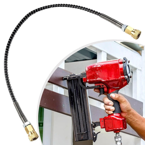 High Pressure Air Hose 50cm M10x1 Thread Fits Compressor Pump 63MPa Stainless Steel Braided Line With Quick Connect Female Port Rated Up To 9000 Psi Burst Strength Plus 4500 Psi Working Limit Ensures You Have A Gutsy Tool Built For The Grind. stainless steel braided hose with quick connect ends for compressor pump