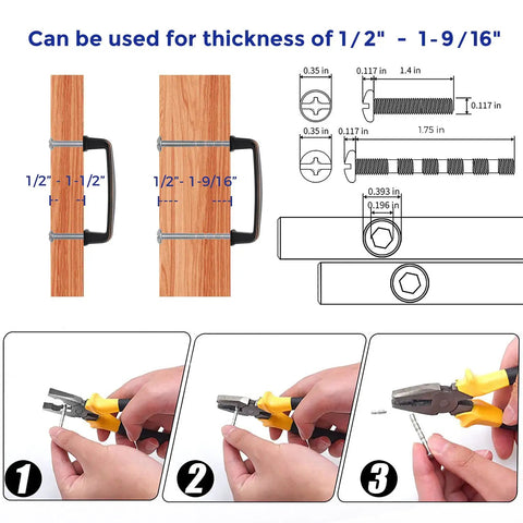 Installation guide for 30 Pack Solid 3 Inch Oil Rubbed Bronze Cabinet Handles For Kitchen Cabinets And Drawers, Zinc Alloy Pulls