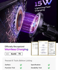 15W MagSafe Car Mount Charger With Magnetic Wireless Phone Holder for iPhone 17 Pro Max and 17 Series, Fast Charging Feature