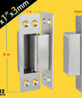 Hidden Door Hinge 4 Inch Two Pack 304 Stainless Steel Heavy Duty Beefy Invisible Hinge For Doors Ambidextrous 3mm Thick Size 4 Inch By 1 Inch Fits Cabinets And Doors