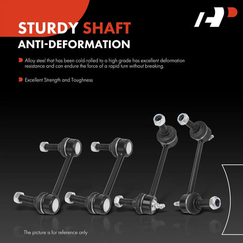 Beefed-Up Set Of 4 Front And Rear Sway Bar Links Kit For Jeep Grand Cherokee 2011-2015 And Dodge Durango 2011-2015 shown