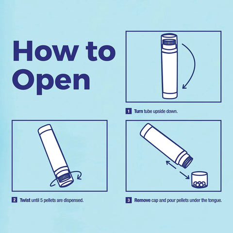 Instructions on opening Gun Powder 30C Homeopathic Remedy For Small Wounds With Blisters, 80 Pellets tube