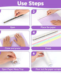 Step-by-step guide using Portable 3 Hole Puncher With Built In 10 Inch Ruler For Binders 5 Sheet Capacity Three Ring Paper Punch School Tool.