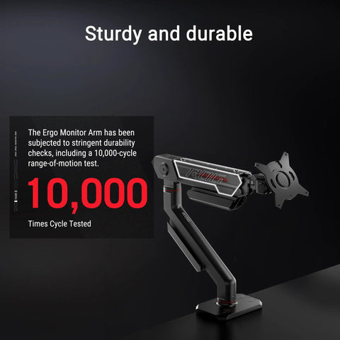 Legit Heavy Duty Monitor Arm With Sleek Cable Routing, Smooth Tilt And Swivel Flex, Takes Displays Up To 39 Inches, Ergonomic Vesa Mount for a clean workspace setup, showcased in a durable black design.