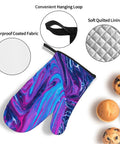 Hot Mess? No Way. These Abstract Fluid Oven Mitts And Pot Holders Bring The Heat With Super Cool 500 Degree Protection! Waterproof coated fabric and quilted lining with muffins.