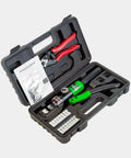 Heavy Duty Hydraulic Wire Rope Crimping Tool for Stainless Steel Cable 1/8 In and 3/16 In 8 Ton Hand Crimper in carrying case with accessories