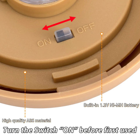 Close-up of the on-off switch of 4 Pack Outdoor Solar Torch Lights With Flickering Flame Waterproof Garden Tiki Torches For Yard And Path