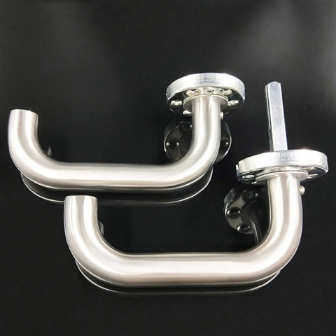 Beefy 304 Stainless Steel Door Handle Lock Set For Interior Doors With Sliding Doors And Bathroom Levers, satin silver finish