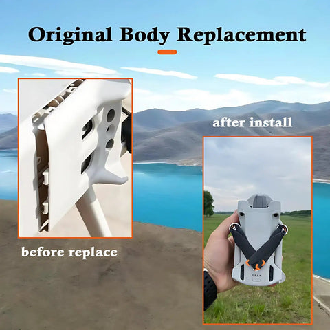 Bottom Shell Replacement For DJI Mini 3 Drone Body Frame Cover before and after installation outdoors