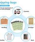 Thank You Poly Mailer 10x13 Inch 100 Pack Waterproof Tear Resistant Shipping Bags For Clothing With Self Seal Cute Chrysanthemum Printed shown with cosmetics, envelope, handbag, book, and clothes to depict versatility for small business packaging.