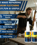 Archer using Heavy Duty Fletching Glue Kit 100g Pro Grade Instant Bond For Carbon, Aluminum And Wood Arrows Clear Adhesive