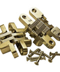 Close-up of Concealed Black Finish Cabinet Hinge For Inset Doors With Three Eighths Inch Wings And One And Eleven Sixteenths Inch Long