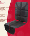 Waterproof Car Seat Cover Set, 2 Pack, Non Slip Protector With Mesh Pocket Organizer, Universal Fit For Convertible And Toddler Car Seats, Mom Approved Spill Proof Shield, Black on display with features.