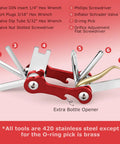 All In One Diving Tool For Scuba Gear, 8 In 1 Folding Stainless Steel Multi Tool with hex wrenches, drivers, and bottle opener