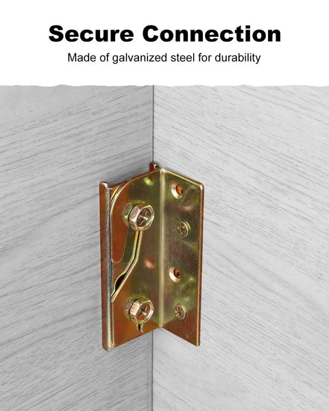 8 Sets Heavy Duty Bed Rail Brackets Non Mortise Galvanized Steel Mounting Kit With Screws For Solid Wood Headboards Quick Setup Tough As Nails Stability