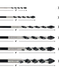 GMTOOLS 10pc masonry drill bits set with carbide tips, 1/8–1/2 in for brick/tile/concrete; includes storage box