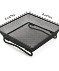 Ground Bird Feeder Tray 8 Inch Square Platform Metal Mesh Seed Holder Outdoor Garden Decor