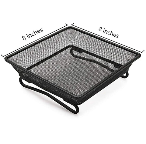 Ground Bird Feeder Tray 8 Inch Square Platform Metal Mesh Seed Holder Outdoor Garden Decor