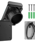 Heavy Duty Wall Mount Charger Holder For SAE J1772 EV Chargers With Universal J1772 Plug Organizer Fits All Chargers Rust Proof Metal Frame UV Resistant ABS great for garages includes screws