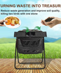 Dual Chamber 43 Gallon Compost Bin With 360 Degree Tumbling Design Large Outdoor Garden Compost Tumbler With Steel Frame And Two Sliding Doors
