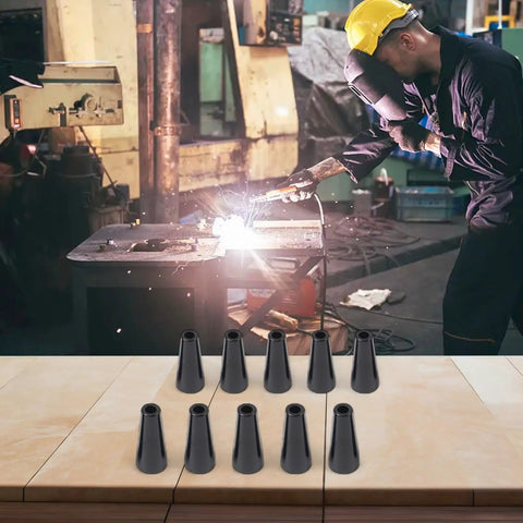 10 Pack Flux Airless Nozzles For MIG Welders 100L Pro 100L Pro 175L KP1939-1 displayed in a workshop setting