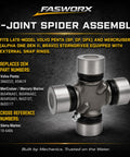 Heavy Duty Marine U Joint Spider Assembly With External Clip Design For Sterndrives Fits Alpha One Gen II Bravo DP DPX SP External Clip Style Replacement, steel