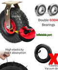 Heavy Duty Caster Wheels With Top Plate Swivel For Furniture And Workbenches, Carts And Outdoor Garages, Pneumatic Air Filled Shock Absorption