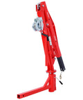 Heavy Duty 500 Lb Hitch Mounted Hydraulic Engine Hoist Portable Jib Crane For Pickup Trucks, red adjustable jib crane with winch.