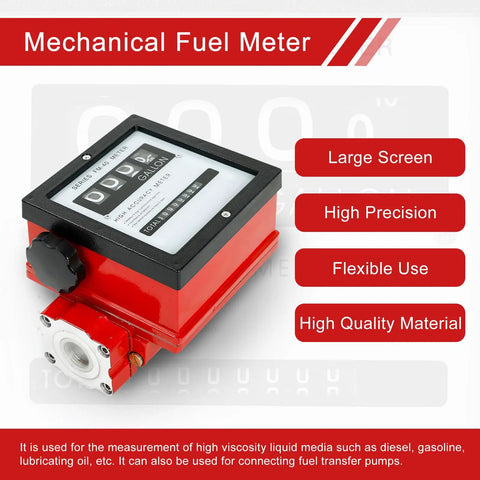 1.5 Inch Aluminum Mechanical Fuel Flow Meter FM-40 Series With Four Digital Readout, for diesel and kerosene transfer